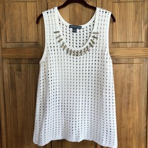 Josephine Chaus Crochet Knit Tank Top NEW